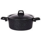 Braadpan 4.4L 24 cm zwart aluminium met glazen deksel