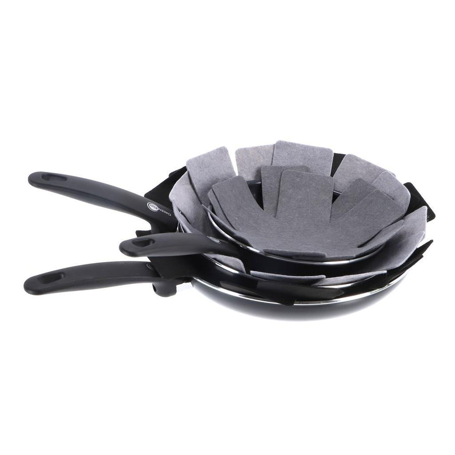 Excellent Houseware Panbeschermers 38-26 Cm 6 Stuks Grijs/Zwart