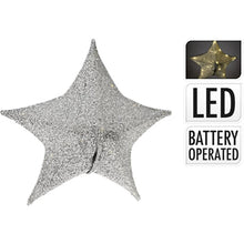 Overige Merken Kerstster Van Stof Met 30 Leds 50 Cm Kleur Zilver