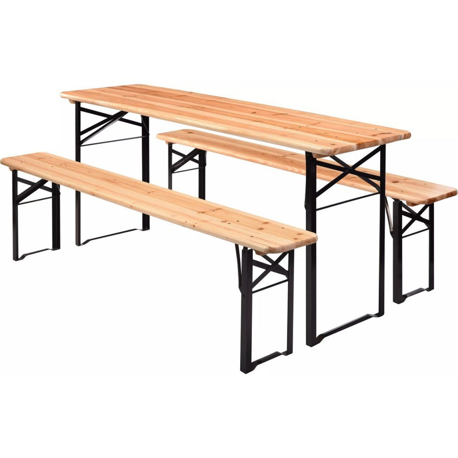 Overige Merken Klaptafel Met 2 Banken Hout/Metaal