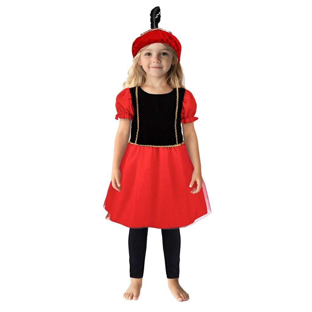Overige Merken Pietenjurk 110-116 Zwart/Rood