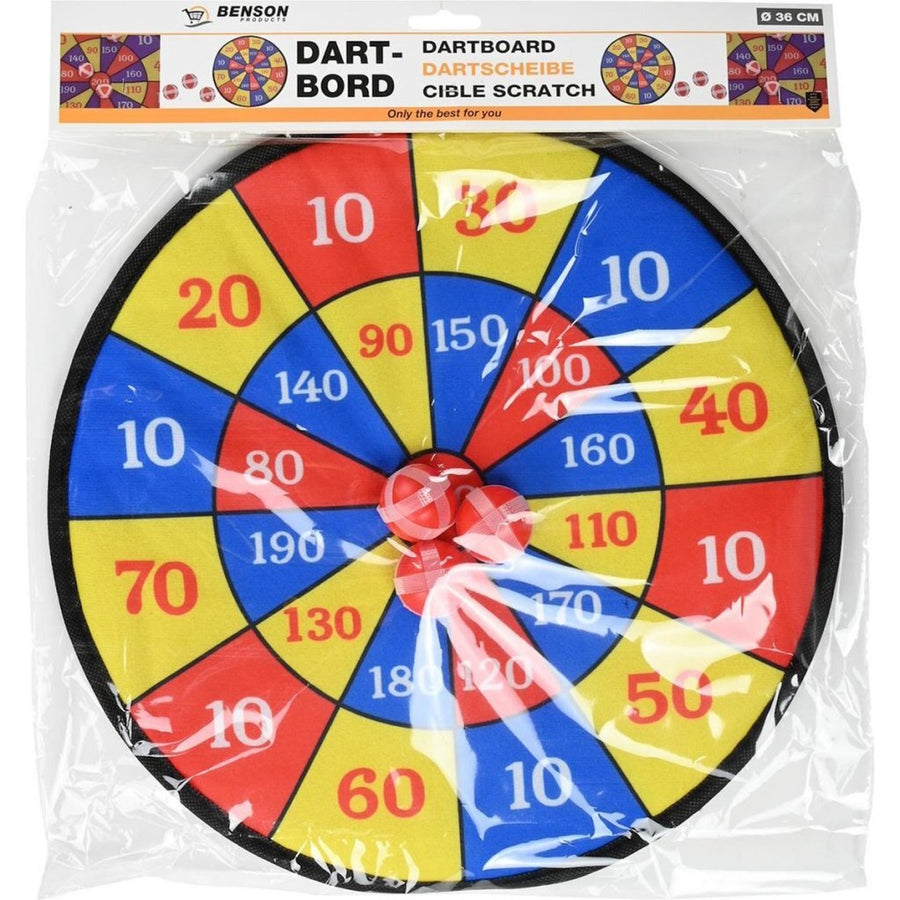Benson Dartbord Klittenband 36 Cm + 3 Ballen