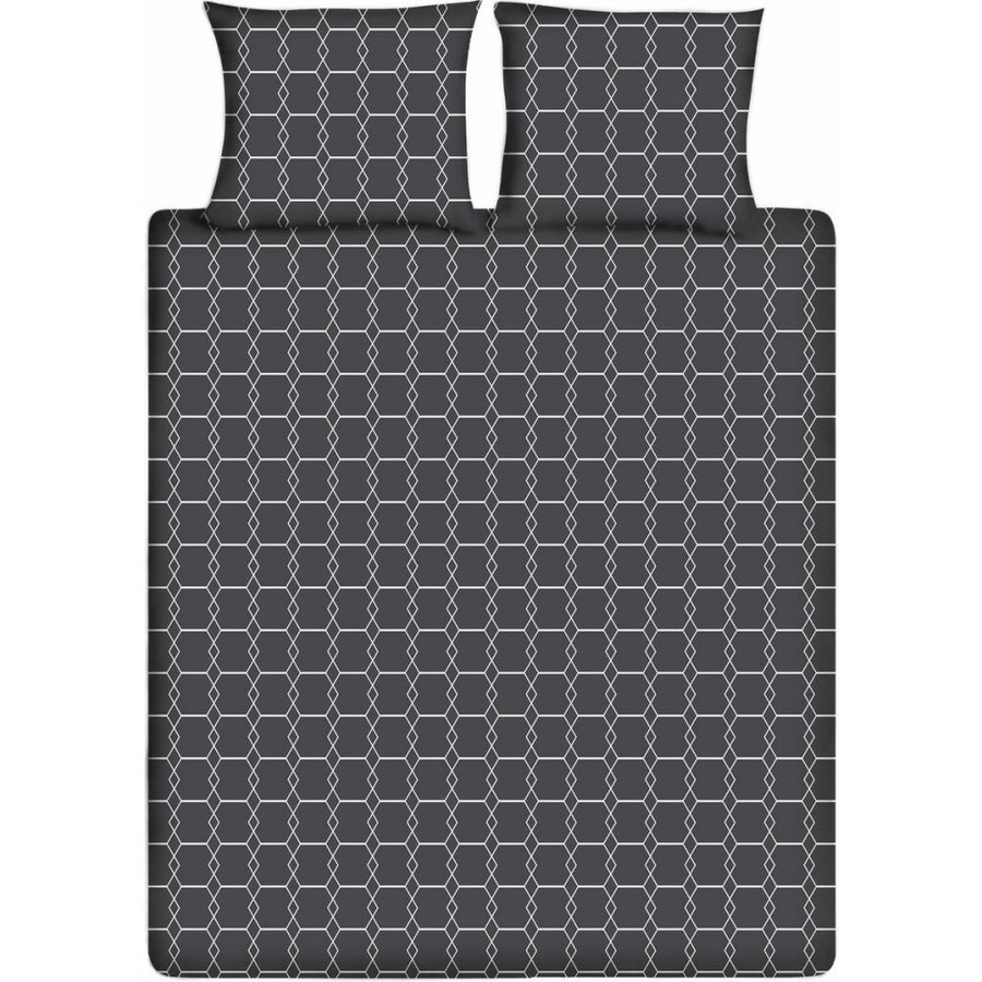 Ten Cate Katoenen Eenpersoons Dekbedovertrek 140X200/220 Cm Graphic Antraciet