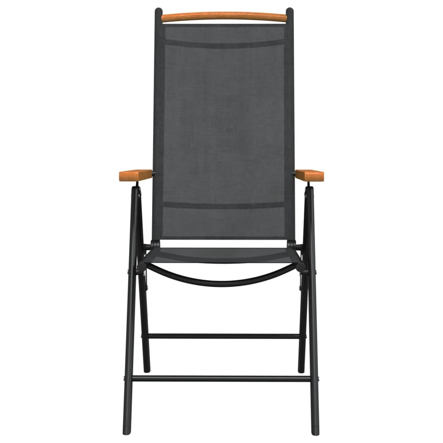 7-Delige Tuinset Aluminium Zwart 150 cm tafellengte