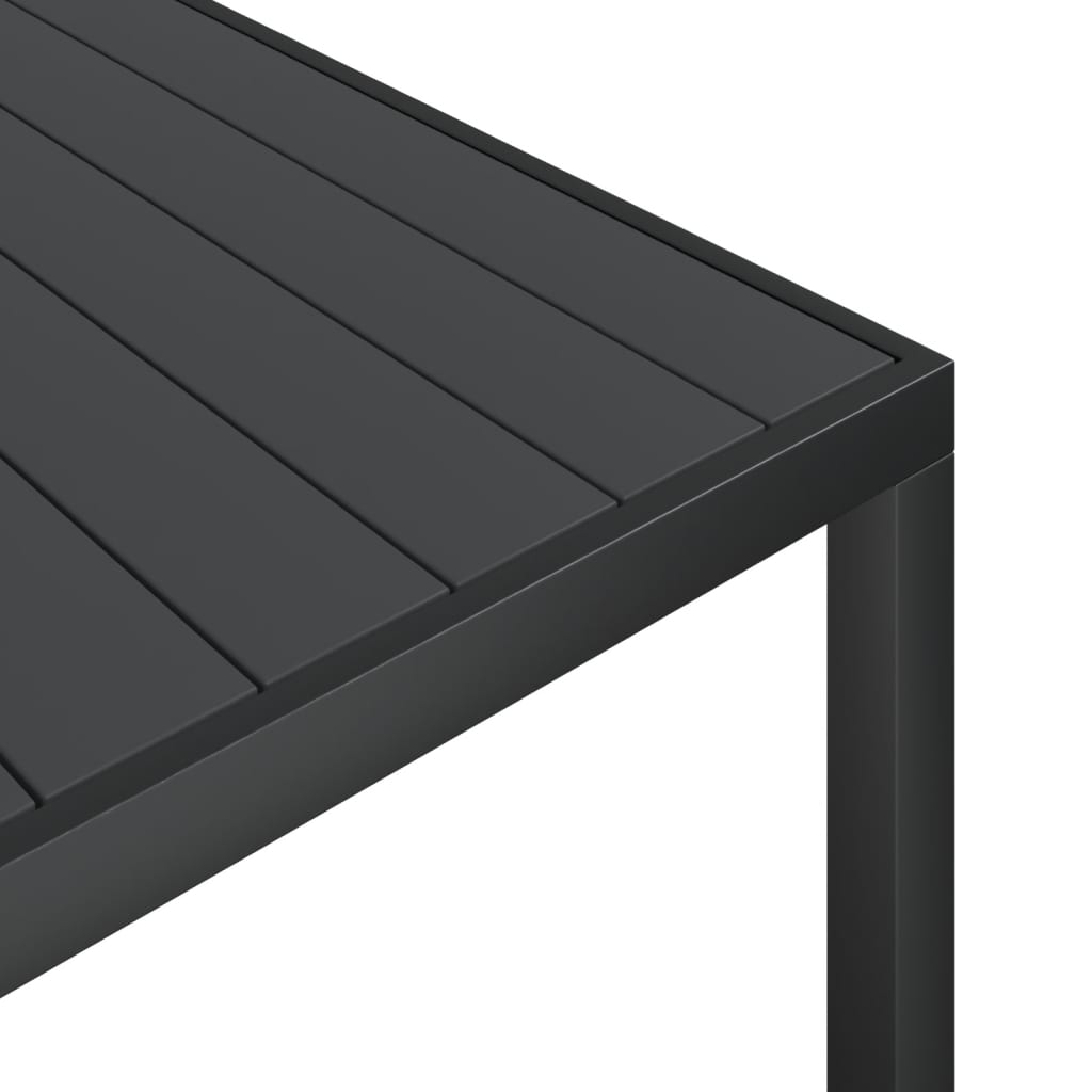 7-Delige Tuinset Aluminium Zwart 150 cm tafellengte