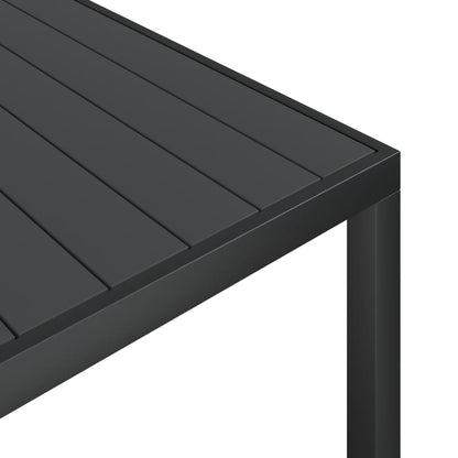 7-Delige Tuinset Aluminium Zwart 150 cm tafellengte