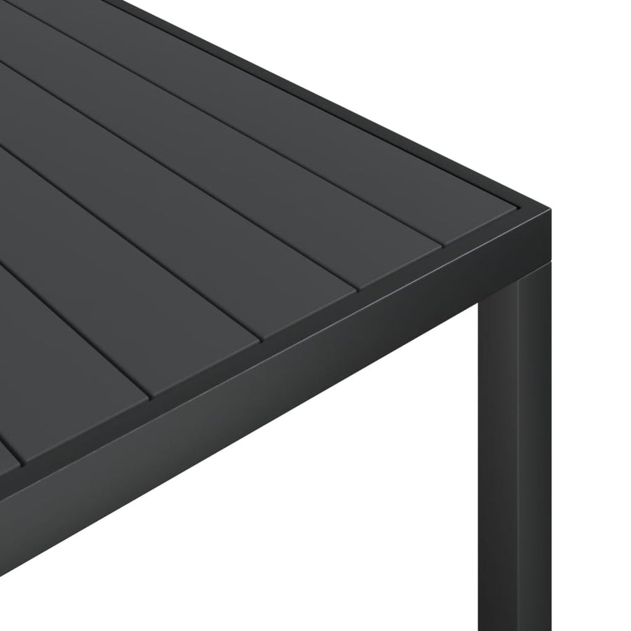 7-Delige Tuinset Aluminium Zwart 150 cm tafellengte