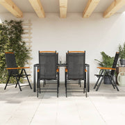 7-piece Garden Set black aluminum