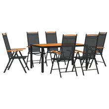 -Delige Tuinset Aluminium 7 150 cm tafellengte Zwart en bruin