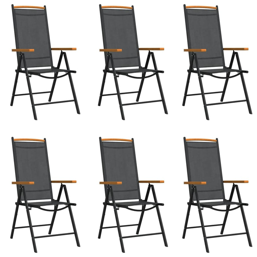 -Delige Tuinset Aluminium 7 150 cm tafellengte Zwart en bruin