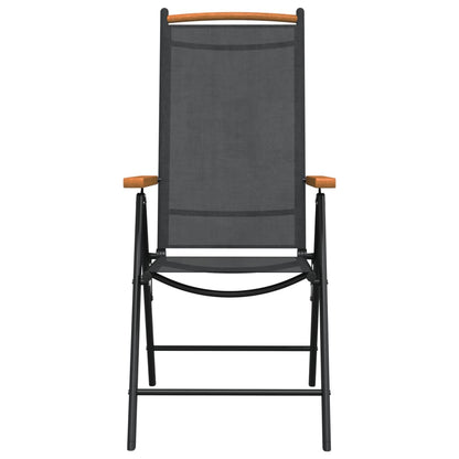 -Delige Tuinset Aluminium 7 150 cm tafellengte Zwart en bruin
