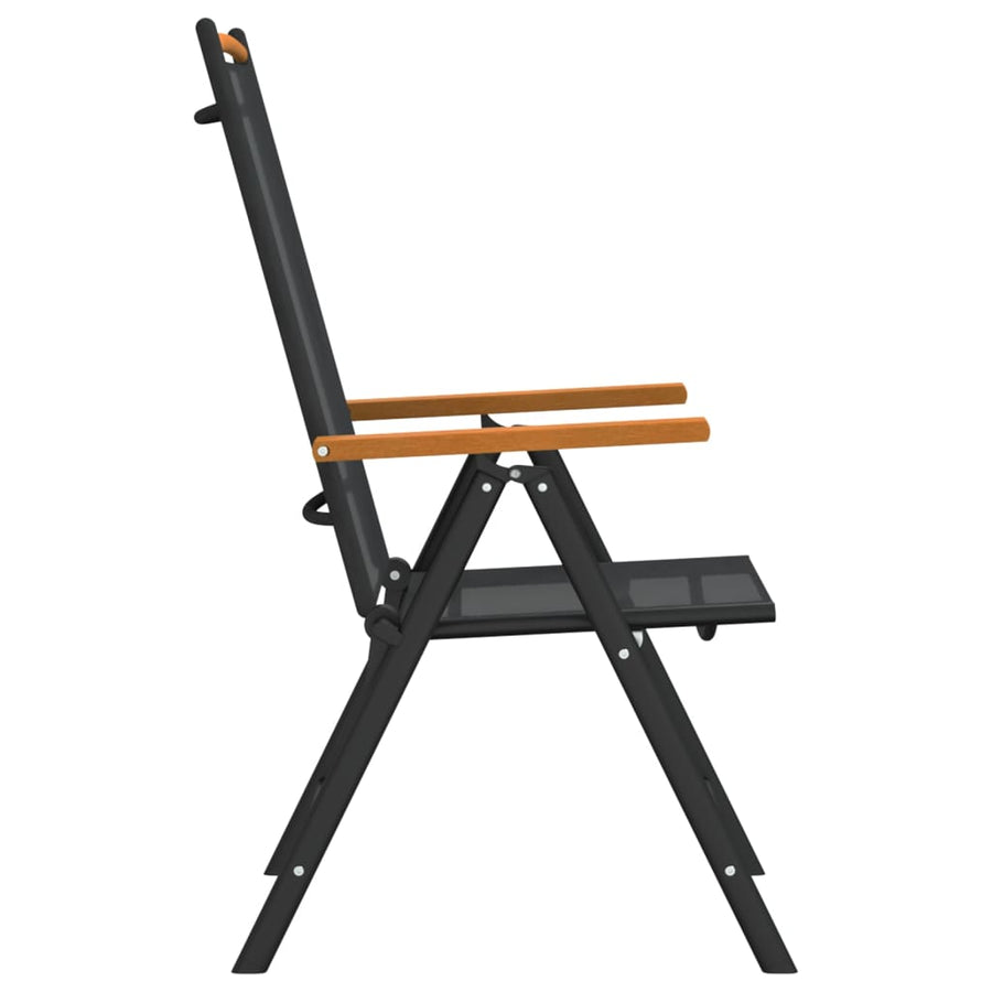 -Delige Tuinset Aluminium 7 150 cm tafellengte Zwart en bruin