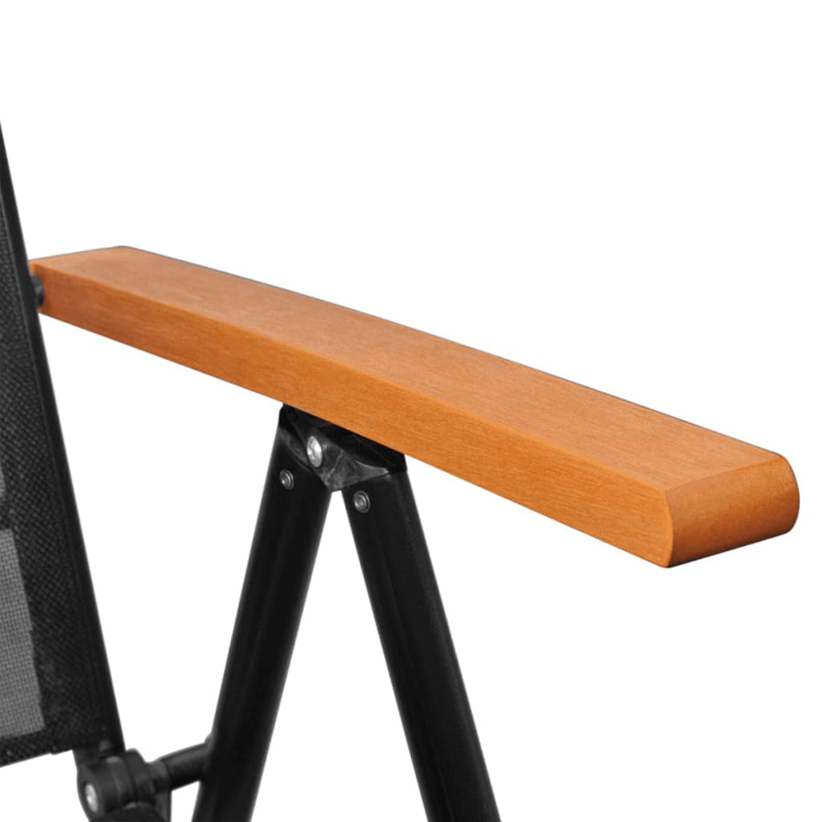 -Delige Tuinset Aluminium 7 150 cm tafellengte Zwart en bruin