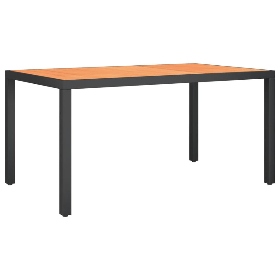 -Delige Tuinset Aluminium 7 150 cm tafellengte Zwart en bruin
