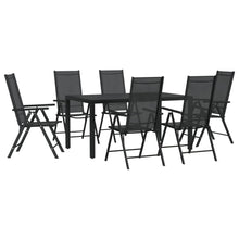7-Delige Tuinset Aluminium Zwart 1 150 cm tafellengte