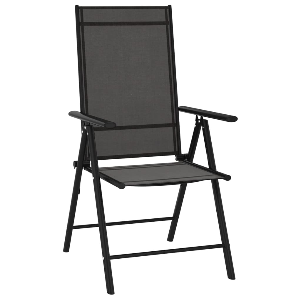7-Delige Tuinset Aluminium Zwart 1 150 cm tafellengte