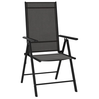 7-Delige Tuinset Aluminium Zwart 1 150 cm tafellengte