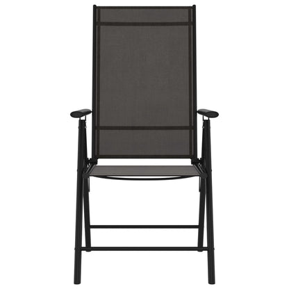 7-Delige Tuinset Aluminium Zwart 1 150 cm tafellengte