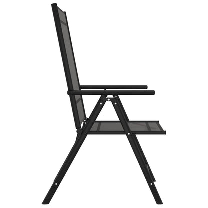 7-Delige Tuinset Aluminium Zwart 1 150 cm tafellengte
