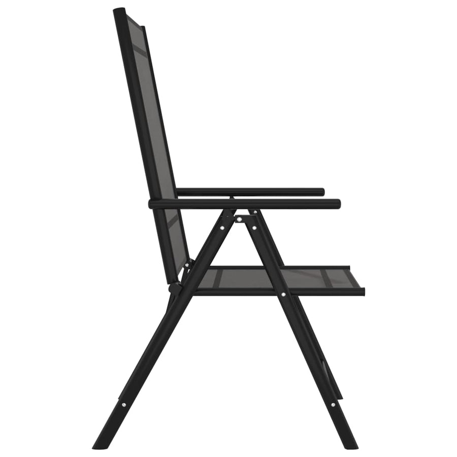 7-Delige Tuinset Aluminium Zwart 1 150 cm tafellengte