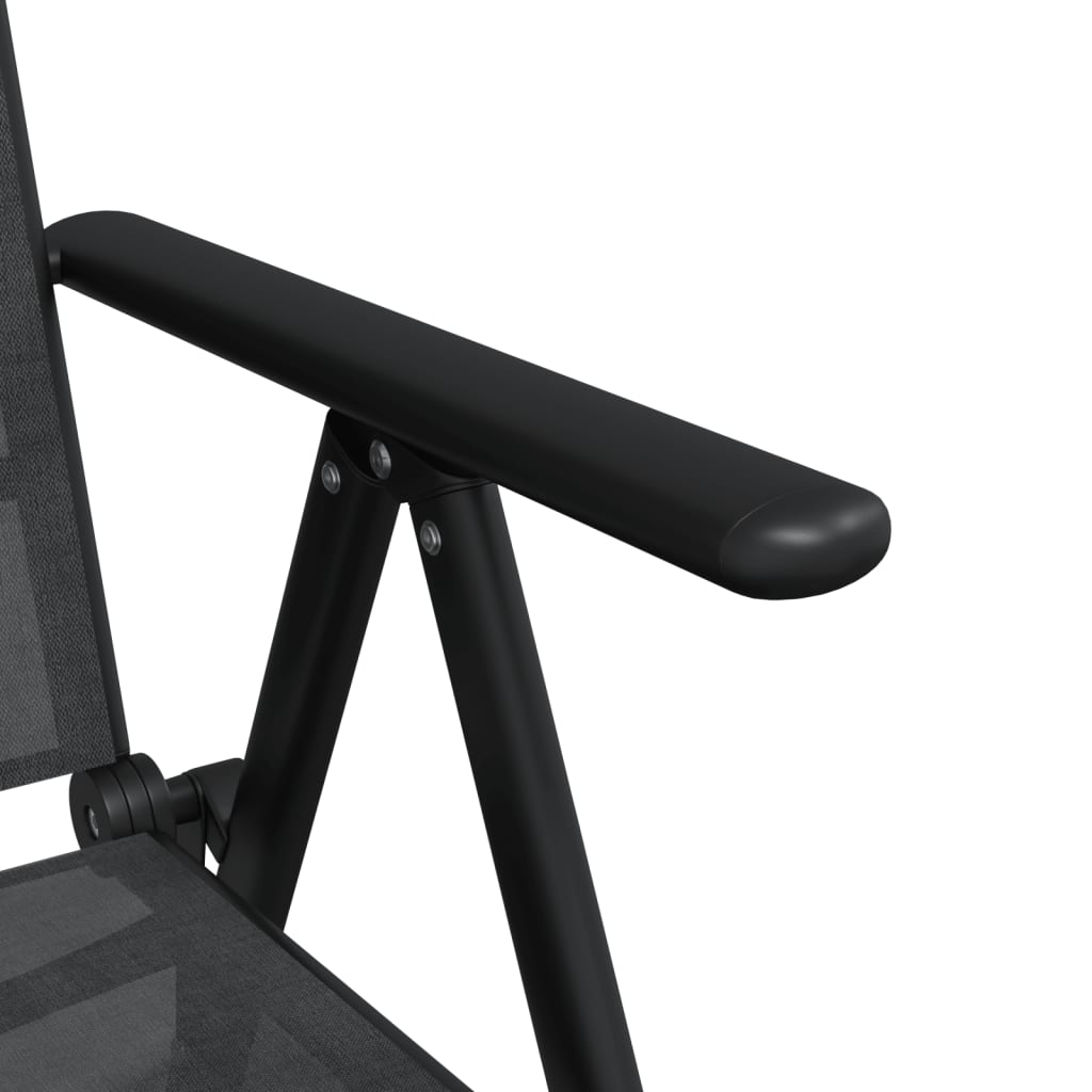 7-Delige Tuinset Aluminium Zwart 1 150 cm tafellengte