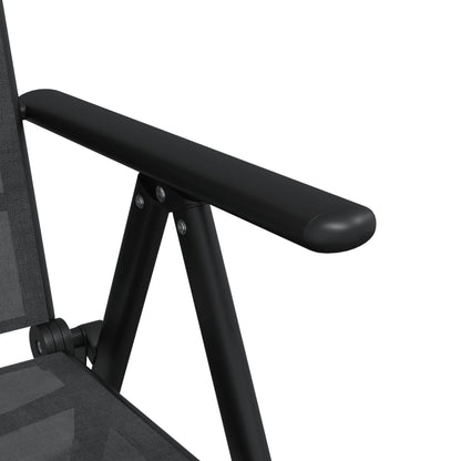 7-Delige Tuinset Aluminium Zwart 1 150 cm tafellengte
