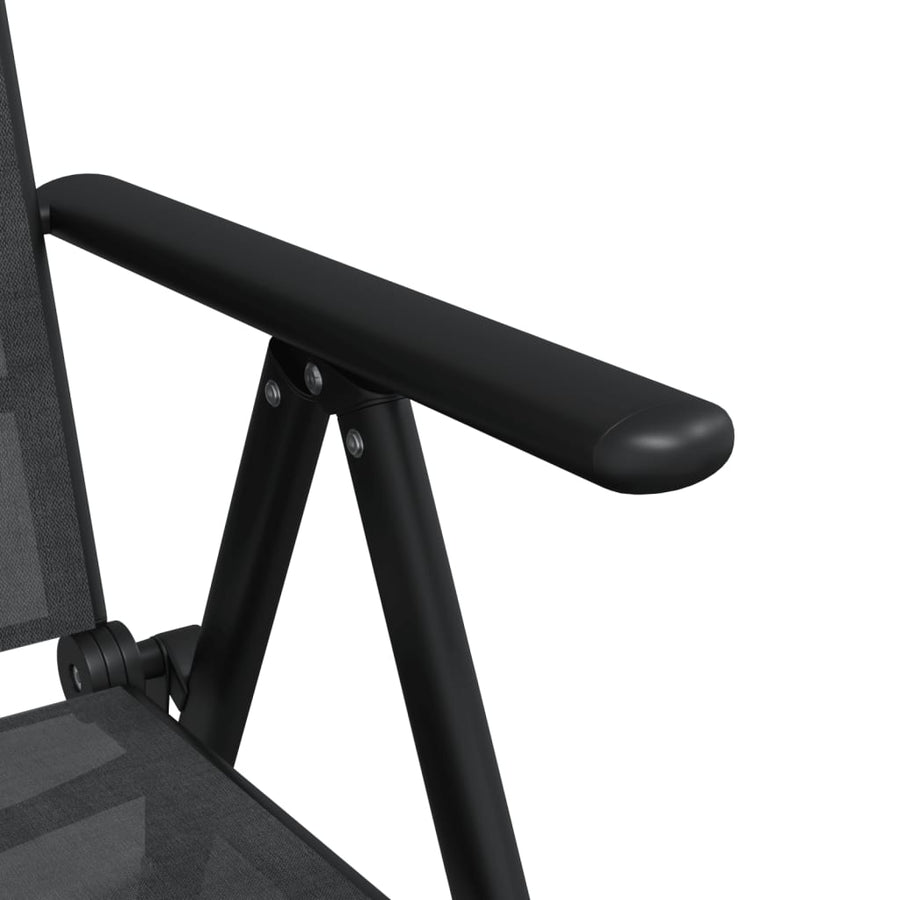 7-Delige Tuinset Aluminium Zwart 1 150 cm tafellengte