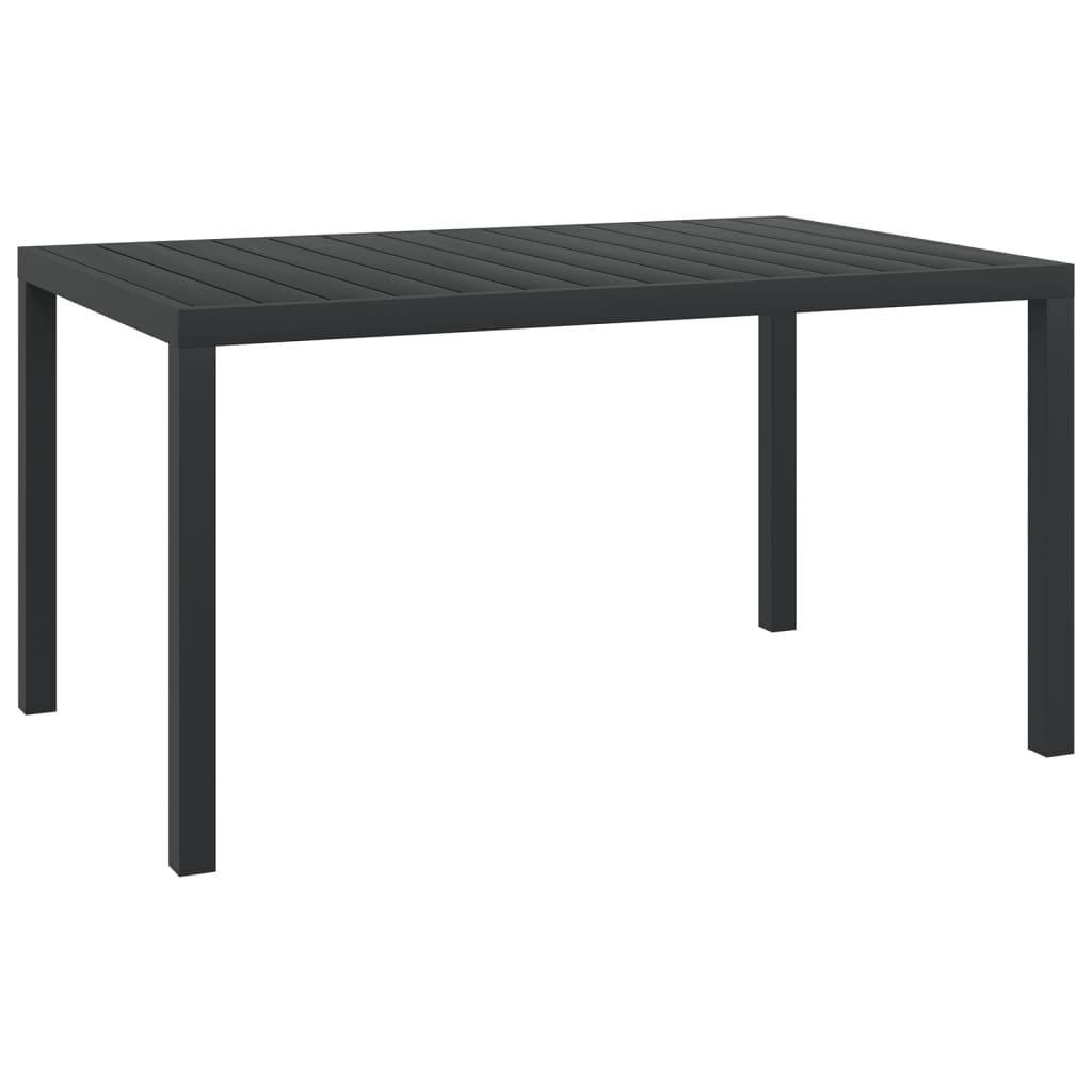 7-Delige Tuinset Aluminium Zwart 1 150 cm tafellengte