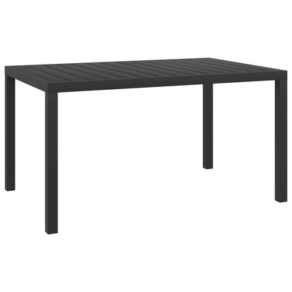 7-Delige Tuinset Aluminium Zwart 1 150 cm tafellengte