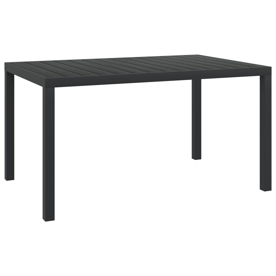 7-Delige Tuinset Aluminium Zwart 1 150 cm tafellengte