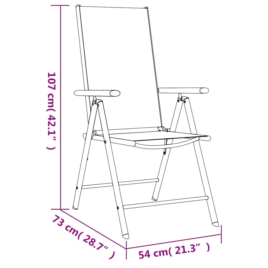 7-Delige Tuinset Aluminium Zwart 1 150 cm tafellengte