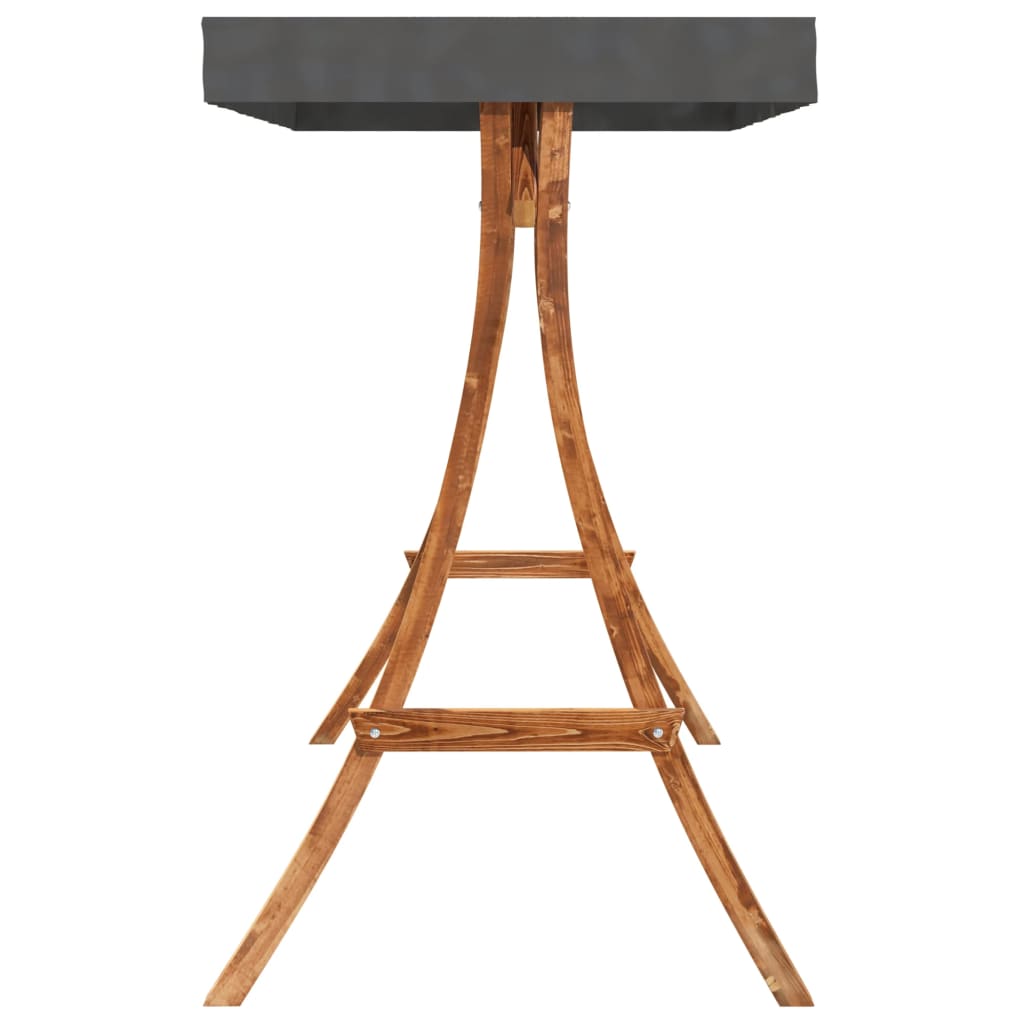 Schommelbed Met Luifel Vurenhout Met Teak Afwerking 1 Antraciet