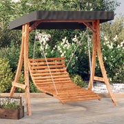 Schommelbed vurenhout teakafwerking met luifel 175x101x161,5 cm