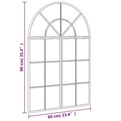 Wandspiegel Boog Ijzer Zwart 60 x 90 cm