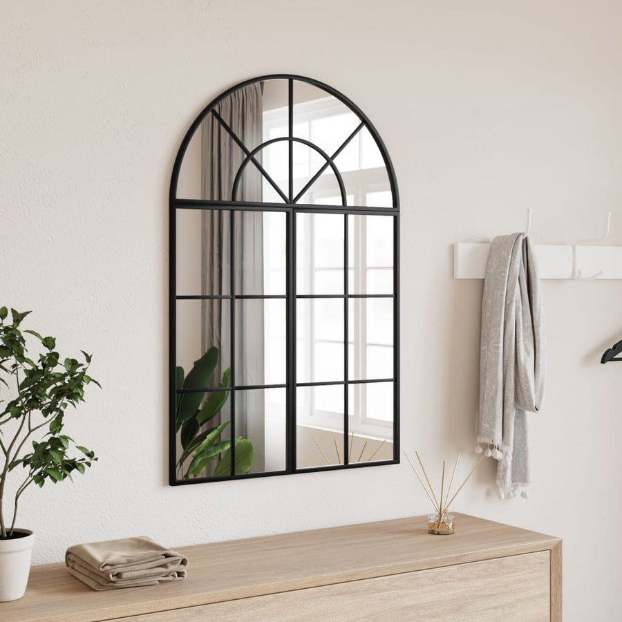 Wandspiegel Boog 80X80 Cm Ijzer Zwart