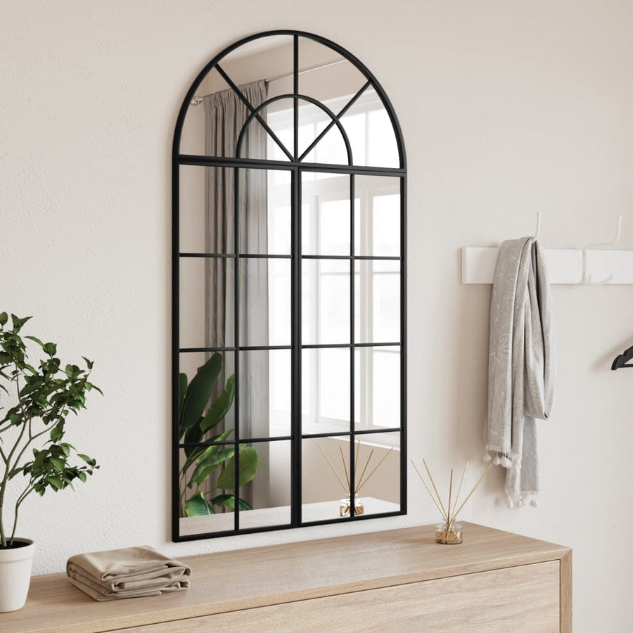 Wandspiegel Boog 80X80 Cm Ijzer Zwart