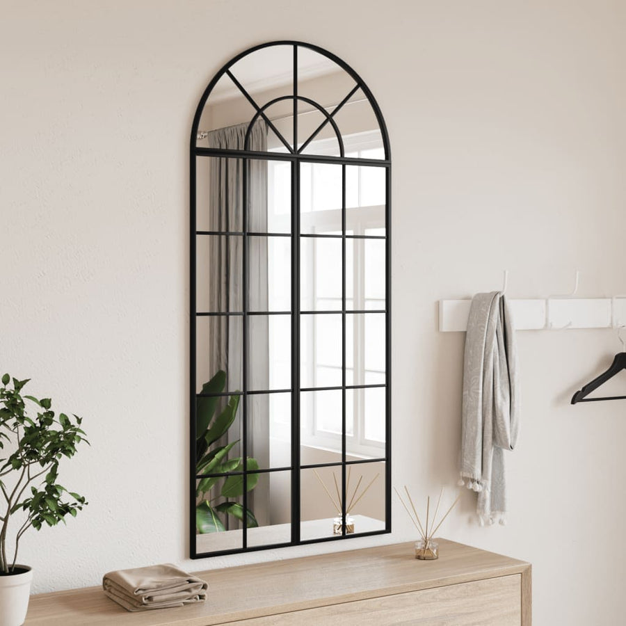 Wandspiegel Boog 80X80 Cm Ijzer Zwart