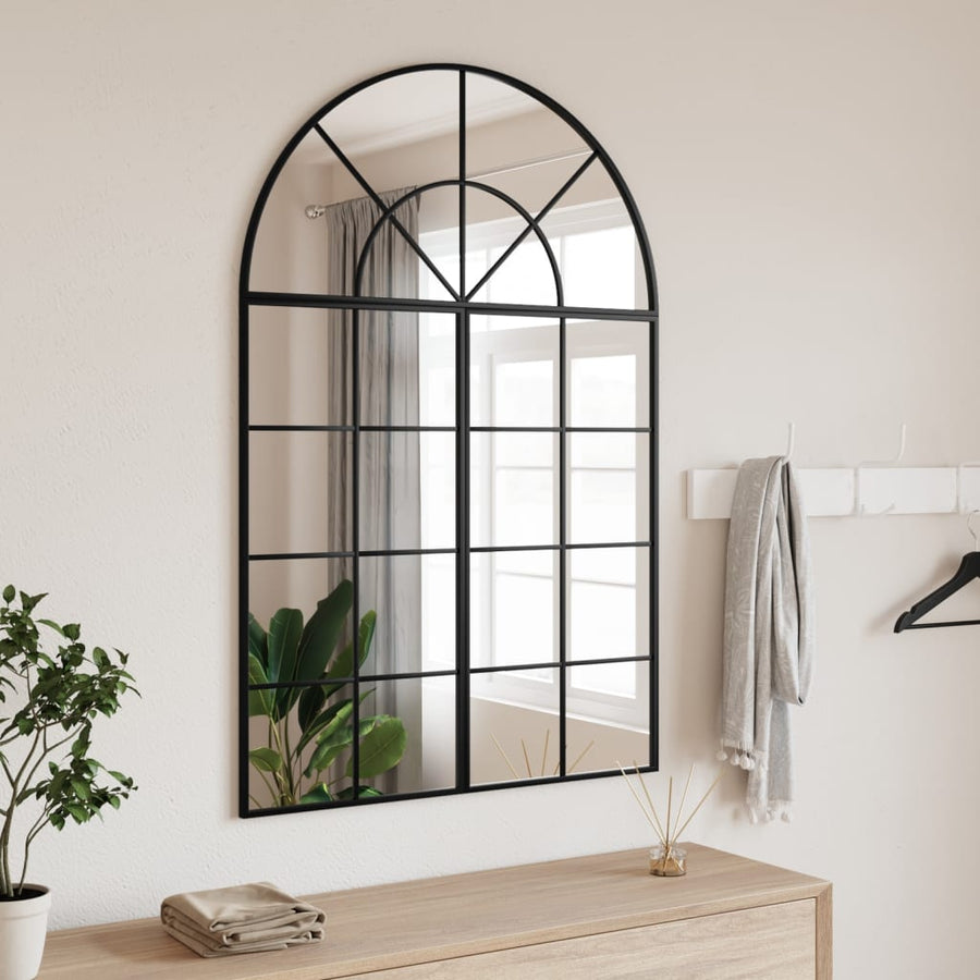 Wandspiegel Boog 80X80 Cm Ijzer Zwart