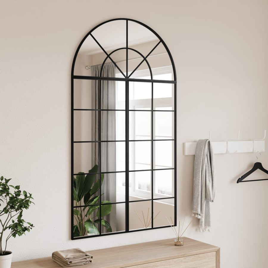 Wandspiegel Boog 80X80 Cm Ijzer Zwart