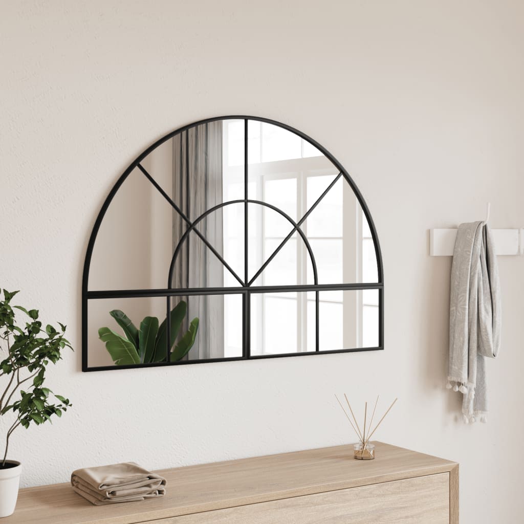 Wandspiegel Boog Ijzer Zwart 100 x 70 cm