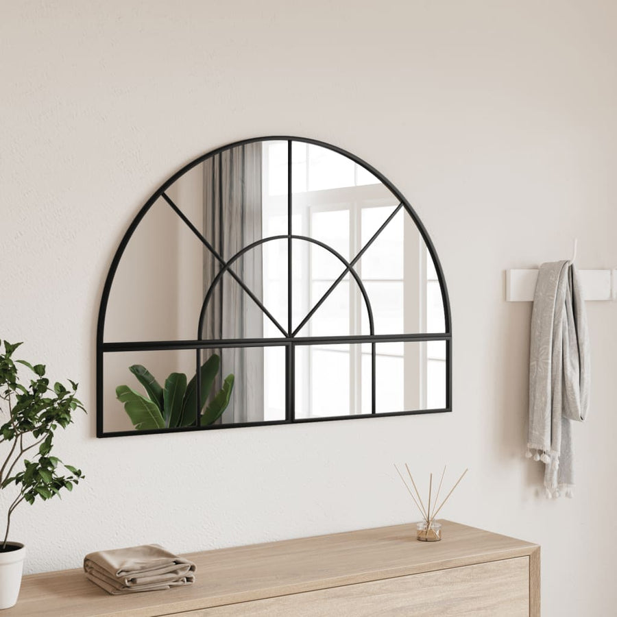 Wandspiegel Boog Ijzer Zwart 100 x 70 cm