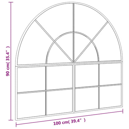 Wandspiegel Boog 100X90 Cm Ijzer Zwart