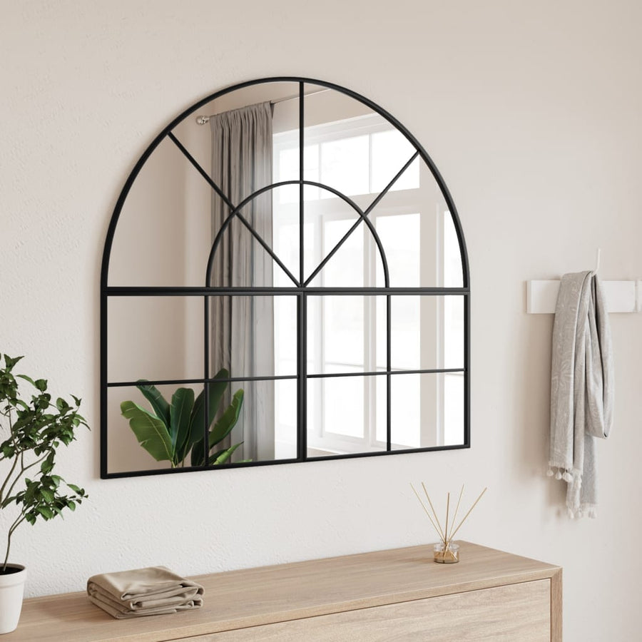 Wandspiegel Boog 100X90 Cm Ijzer Zwart