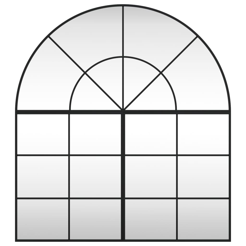 Wandspiegel Boog 100X110 Cm Ijzer Zwart