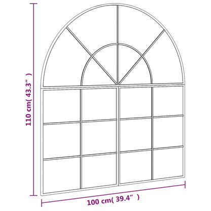 Wandspiegel Boog 100X110 Cm Ijzer Zwart