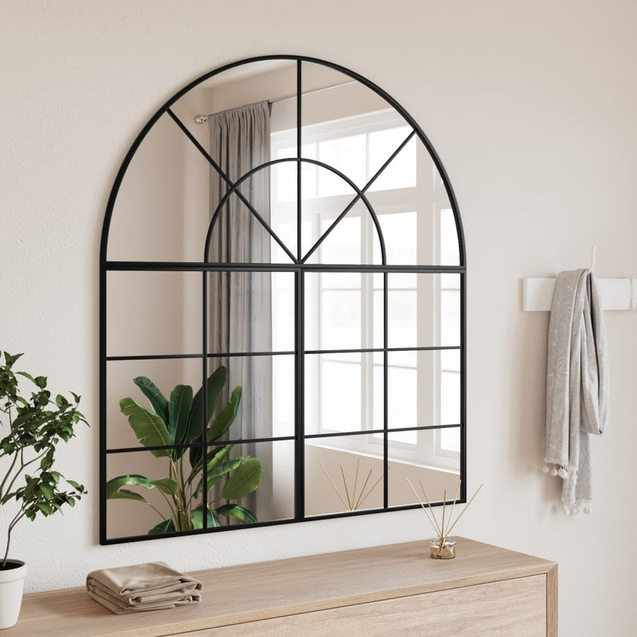 Wandspiegel Boog 80X80 Cm Ijzer Zwart