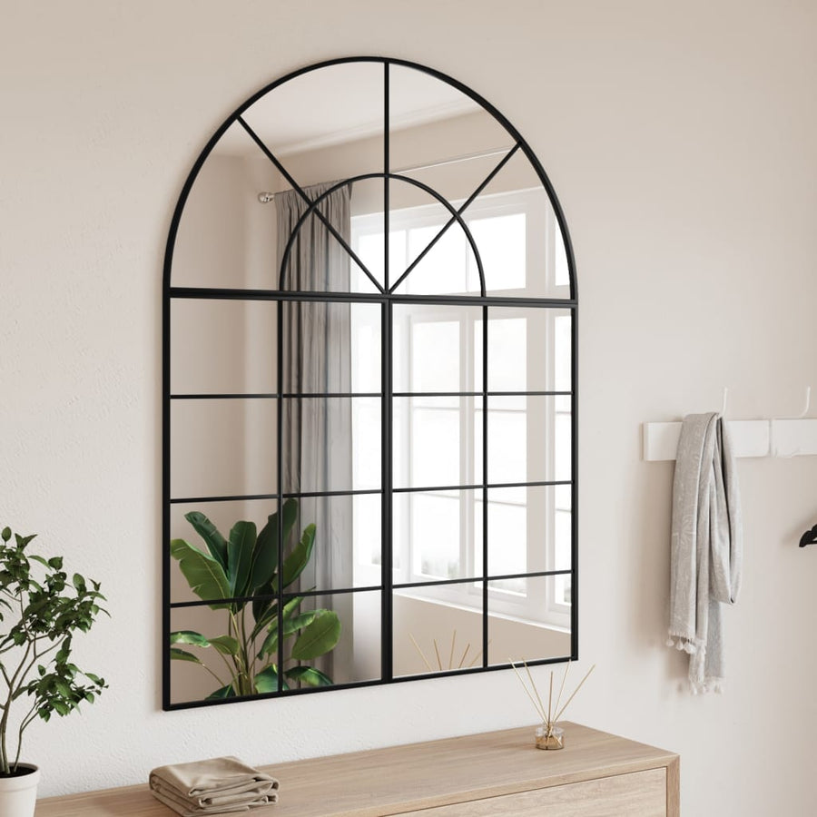 Wandspiegel Boog 80X80 Cm Ijzer Zwart