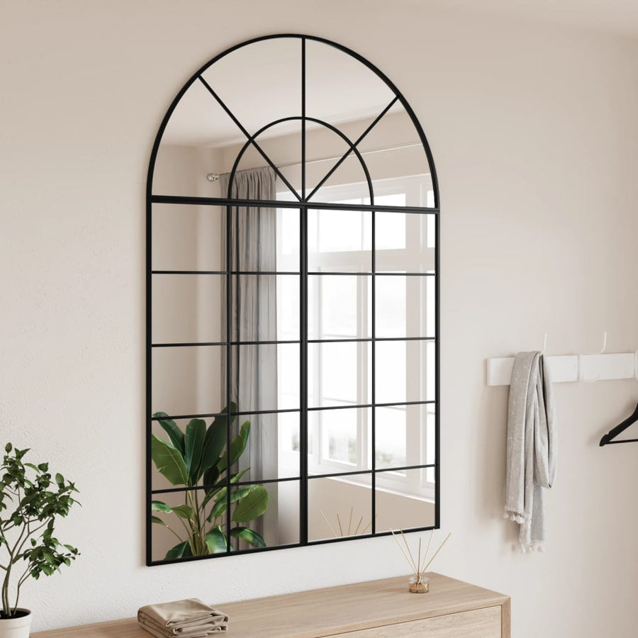 Wandspiegel Boog 80X80 Cm Ijzer Zwart