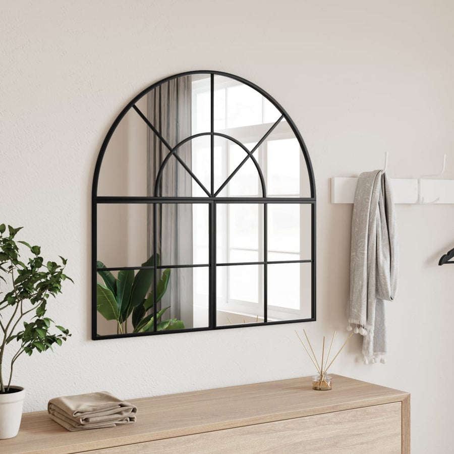 Wandspiegel Boog 80X80 Cm Ijzer Zwart