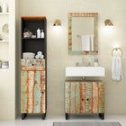 3-Piece Bathroom Cabinet Set Solid Reclaimed Wood